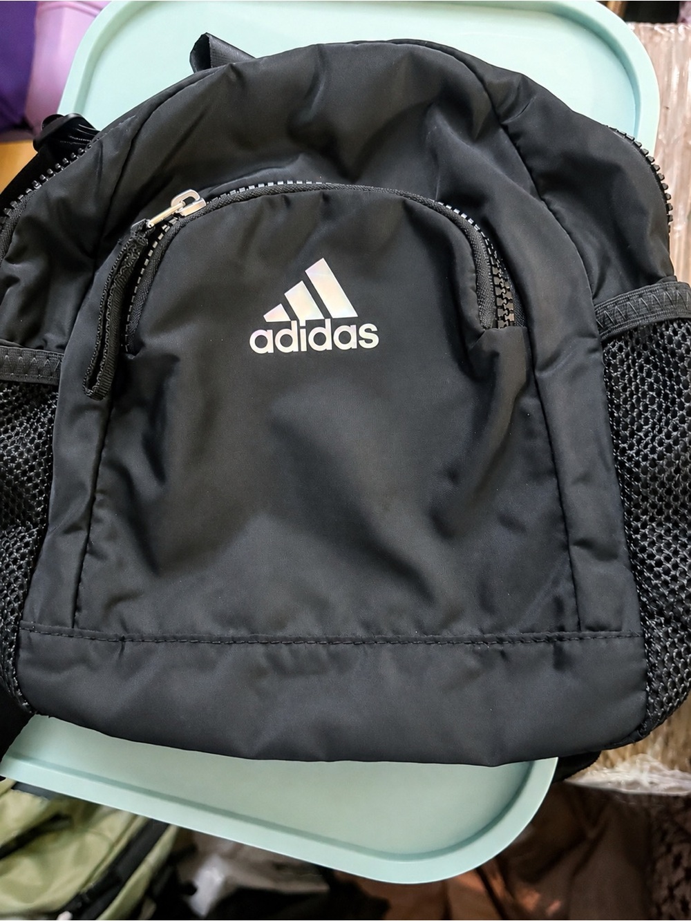 Adidas Mini Backpack Black Iridescent Logo Small backpack
